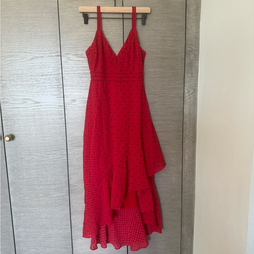 Tularosa Maya Dress Lipstick Red Polka Dot Midi – Size Small (Sold Out) - Picture 3 of 6